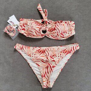 NWT Jessica Simpson Women Bandeau Bikini & Bikini Bottom 2-Piece Swimsuit Size M